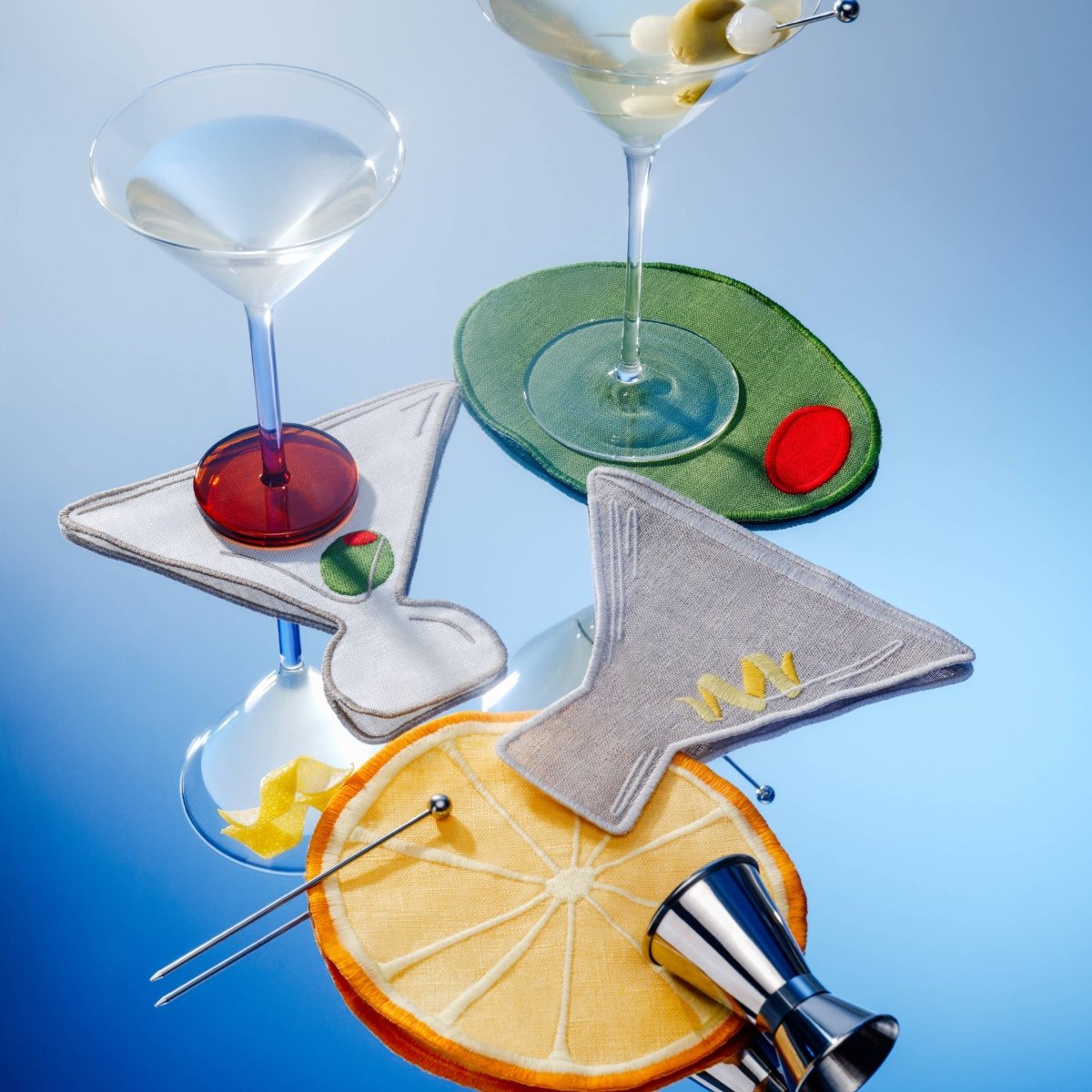 Martini Linen Cocktail Napkins | Set Of 4 - The Savory Pantry