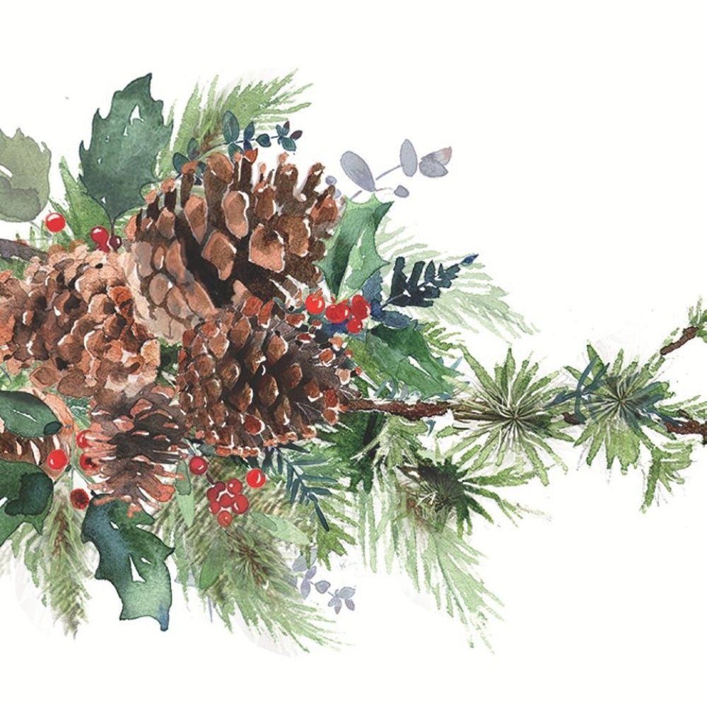 Winter Pine Cocktail Napkins - The Savory Pantry
