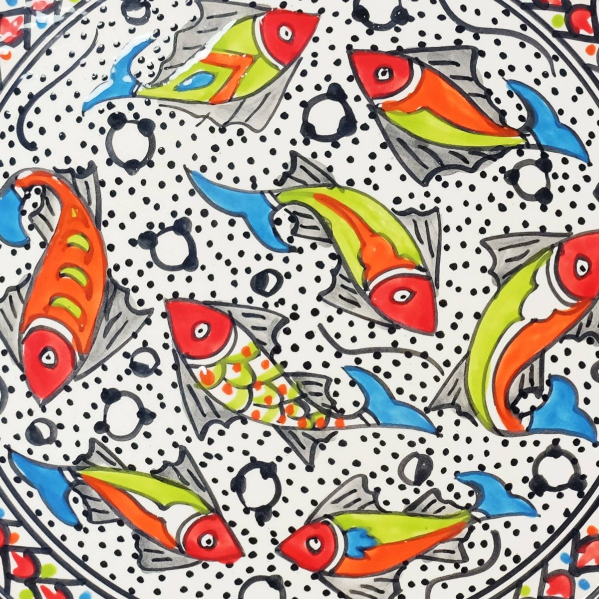 Rainbow Fish | Ceramic Tapas Chip & Dip Server - The Savory Pantry