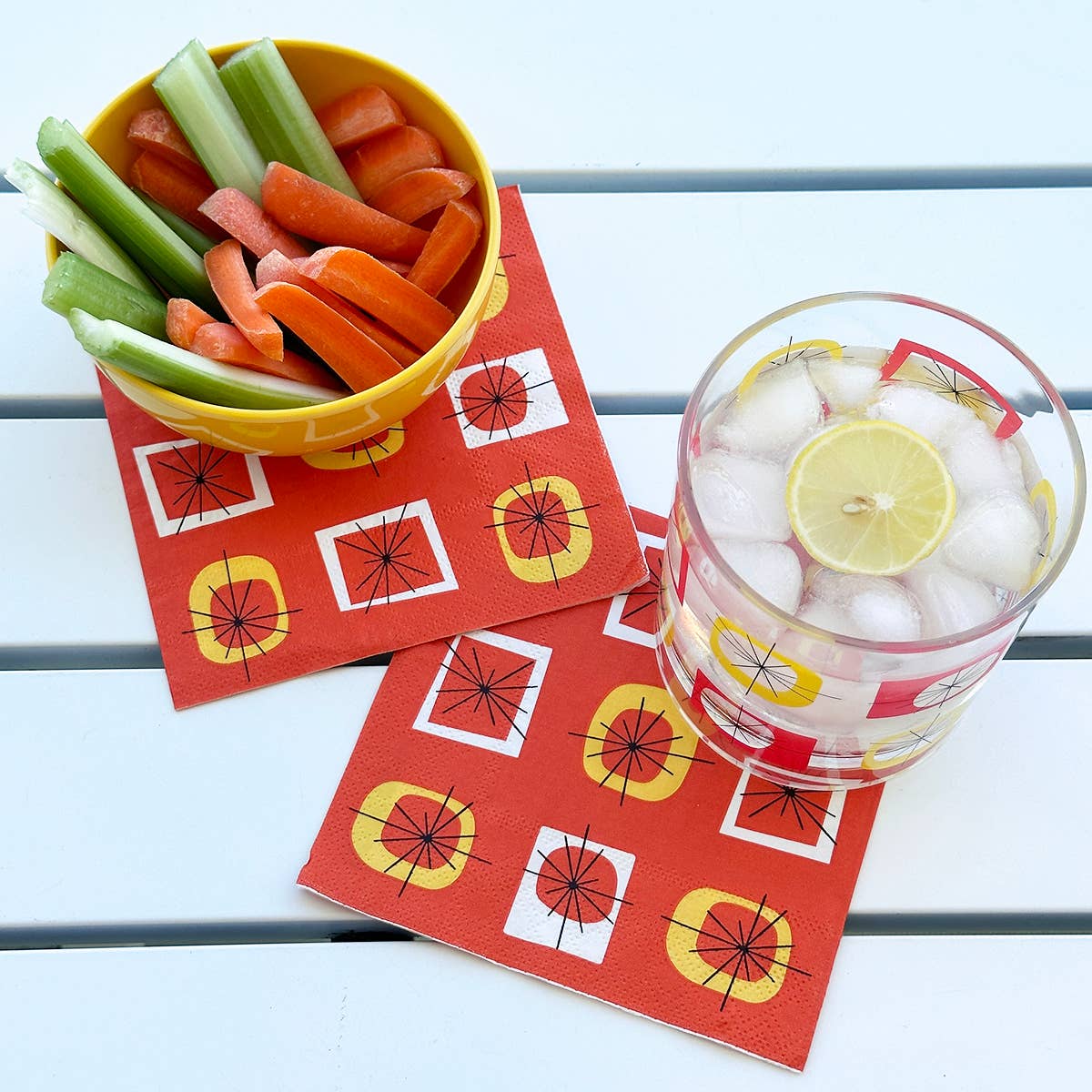 Atomic Paper Cocktail Napkins | Orange - The Savory Pantry