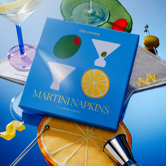 Martini Linen Cocktail Napkins | Set Of 4