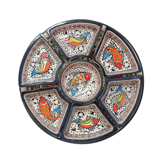 Rainbow Fish | Ceramic Tapas Chip & Dip Server