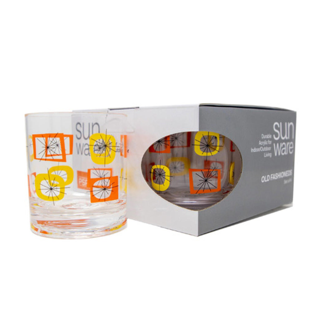 Atomic Acrylic Old Fashioned Glasses