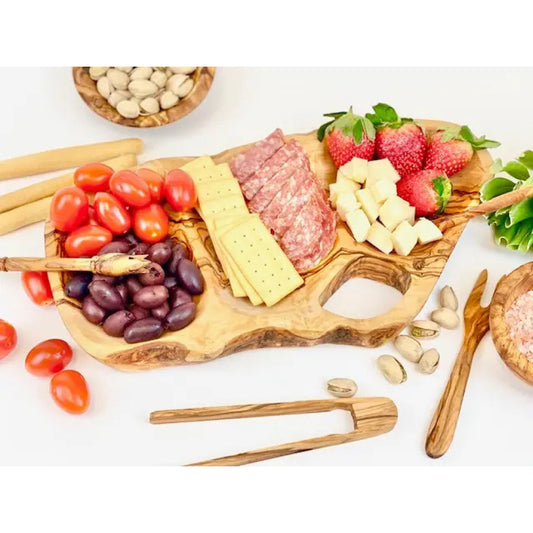 Olive Wood 3-Section Appetizer Tray