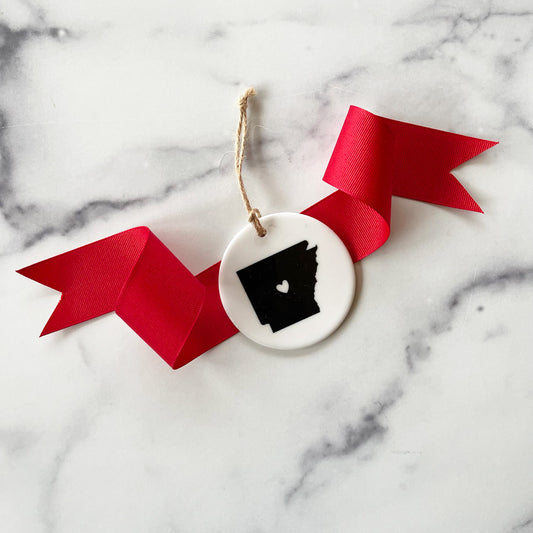 Arkansas Ornament with Heart