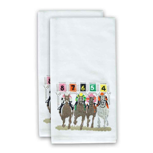 Away They Go Embroidered Hand Towels - Set of 2