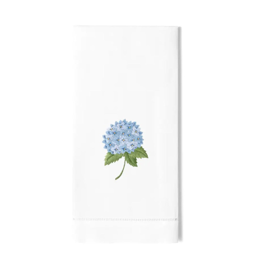 Blue Hydrangea Hand Embroidered Hand Towel