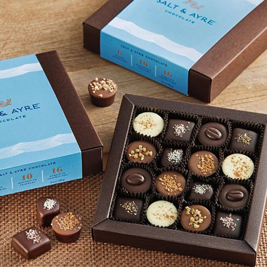 Hand-Crafted Salted Chocolate & Dark Chocolate Truffle Gift Box | 16 Pieces