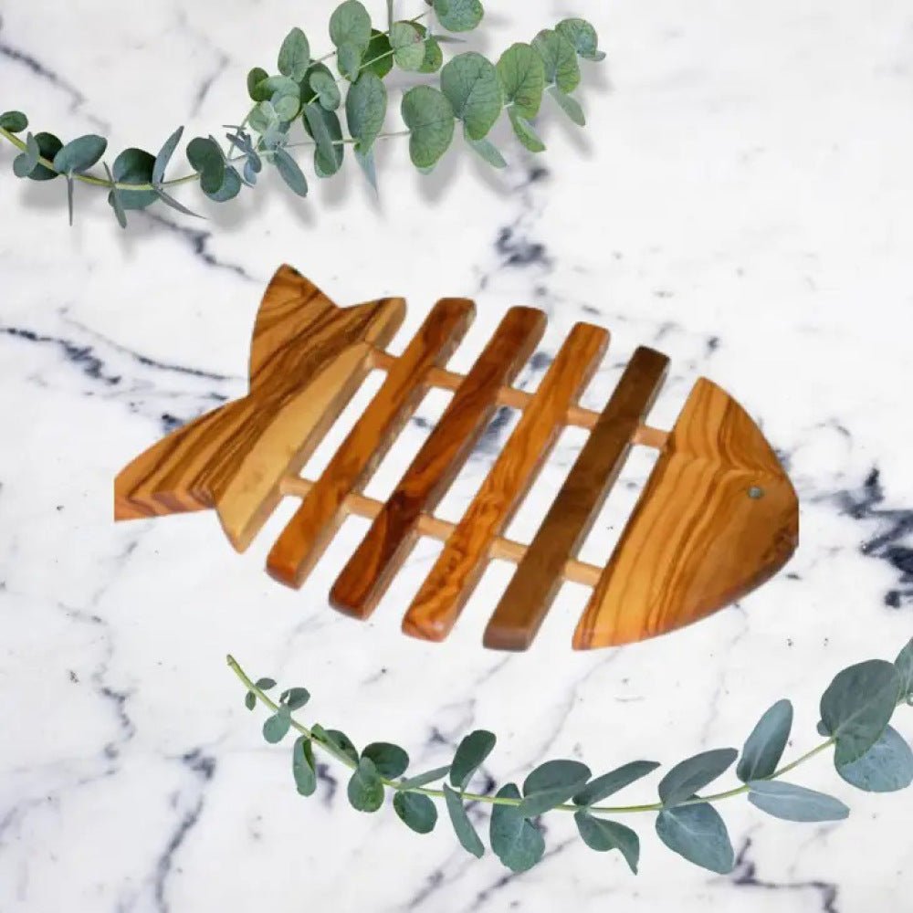 Olive Wood Fish Trivet - The Savory Pantry