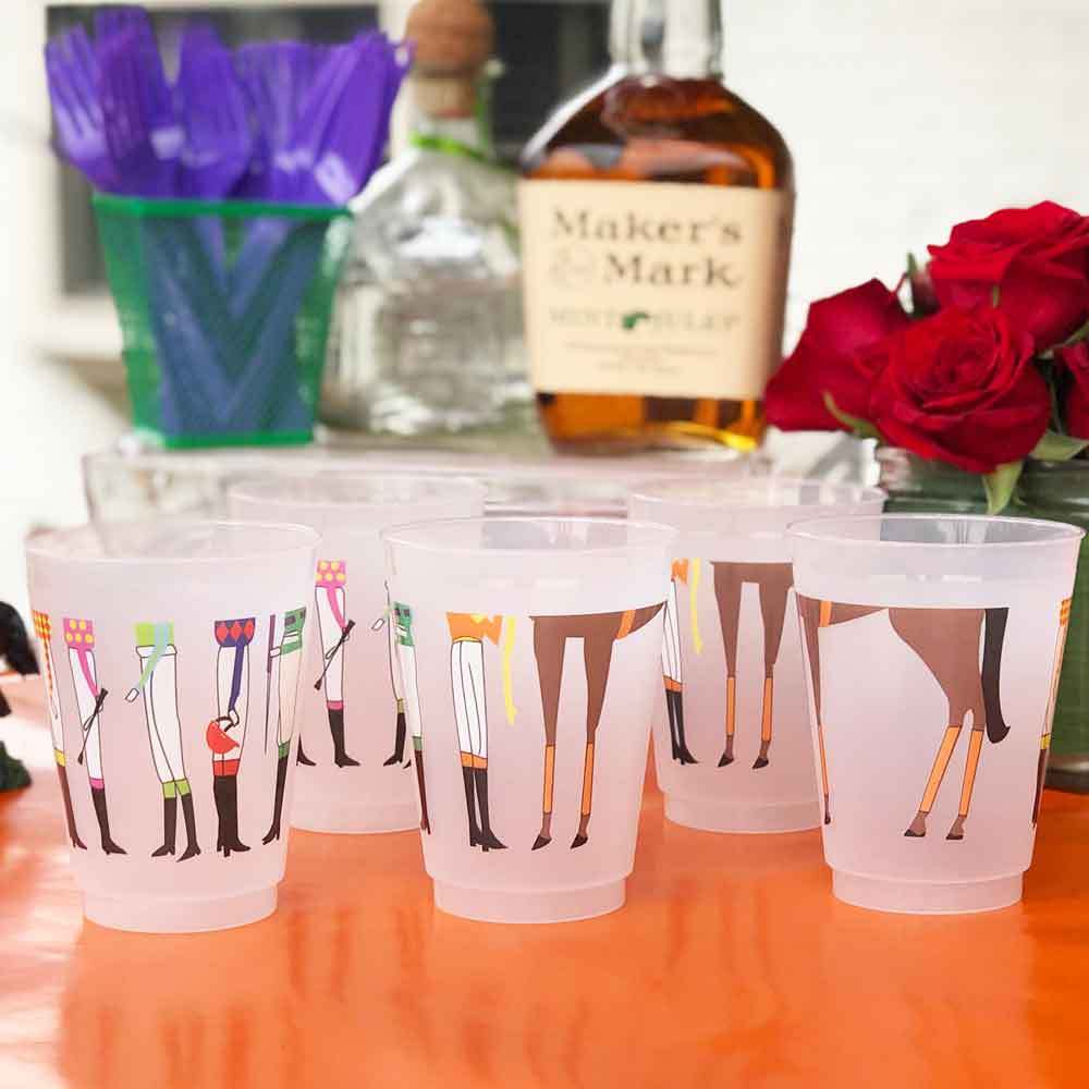 Horse & Jockey Legs Racing Themed Cups - Set of 10