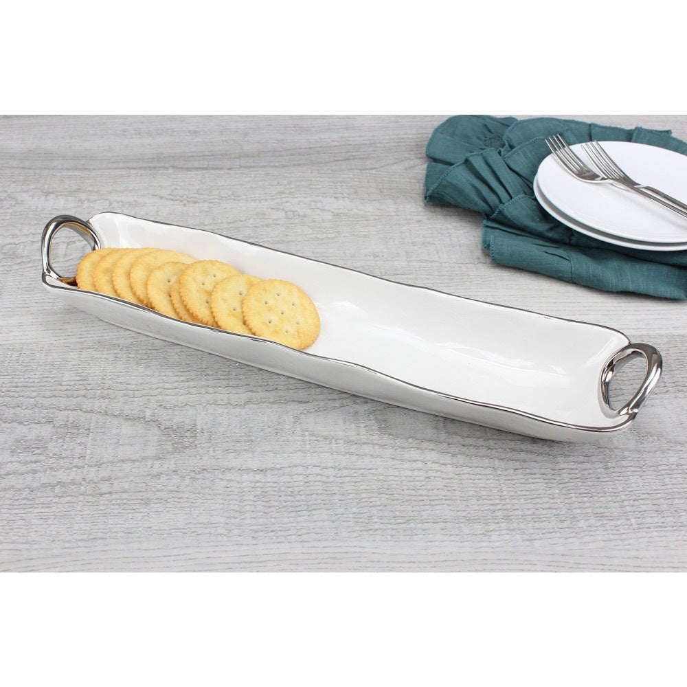 Handle with Style Porcelain Cracker Tray - The Savory Pantry