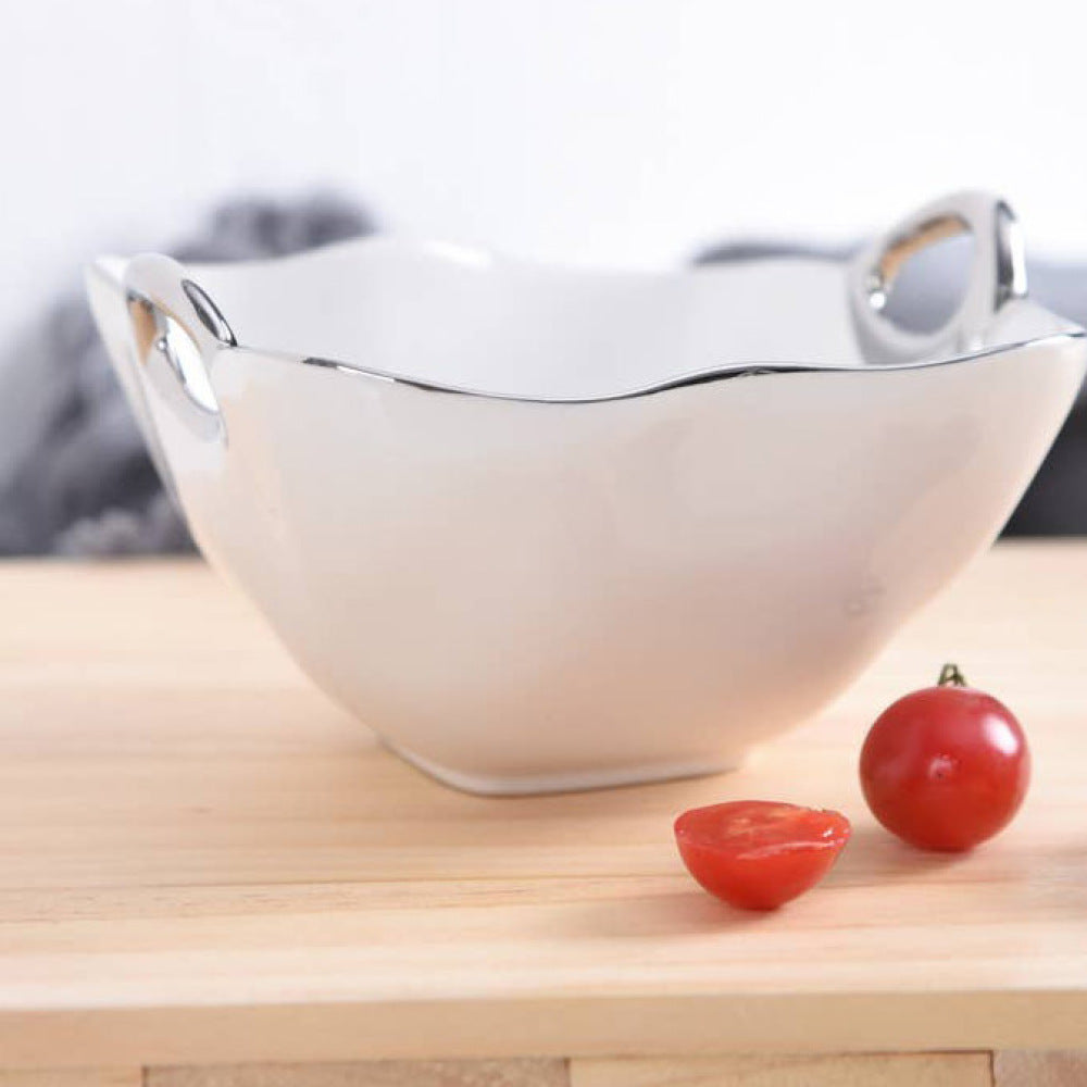 Handle with Style Porcelain Snack Bowl