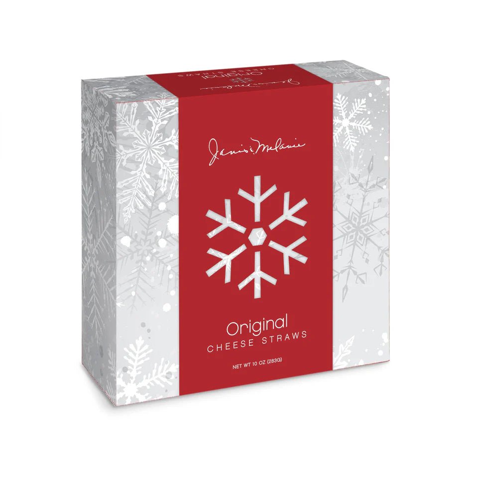 Original Cheddar Cheese Straws | Winter Snowflake Carton - The Savory Pantry