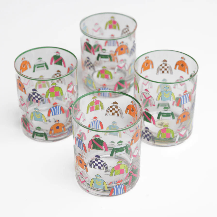 Racing Silks Bourbon Glasses | Set of 4