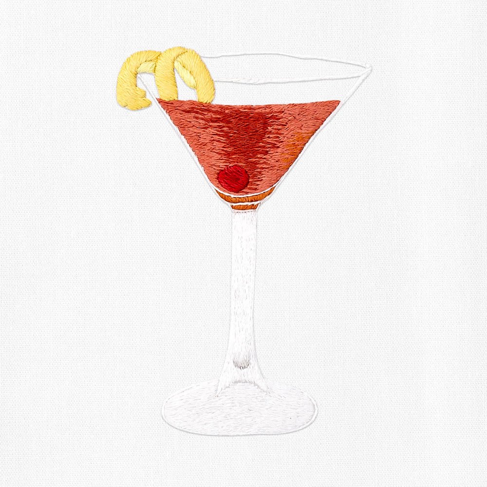 Manhattan Hand Embroidered Bar Towel - The Savory Pantry