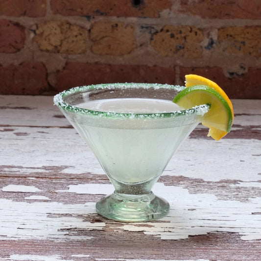 Green Rim Margarita Glass | Set of 2