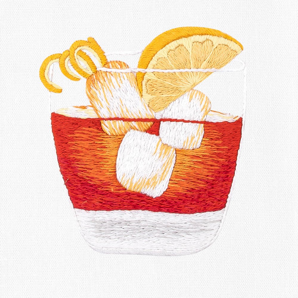 Negroni Hand Embroidered Bar Towel - The Savory Pantry
