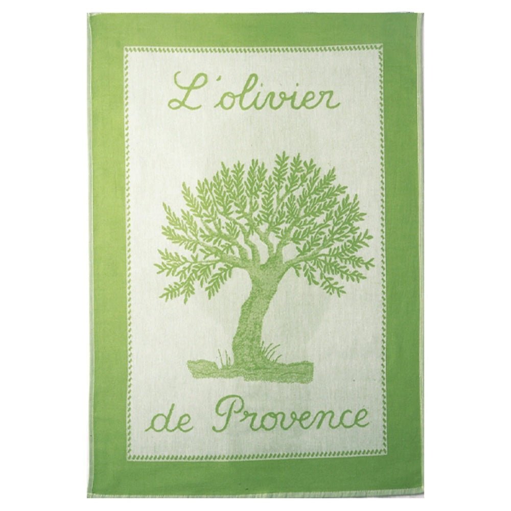 Olive Tree French Cotton Jacquard Tea Towel - The Savory Pantry