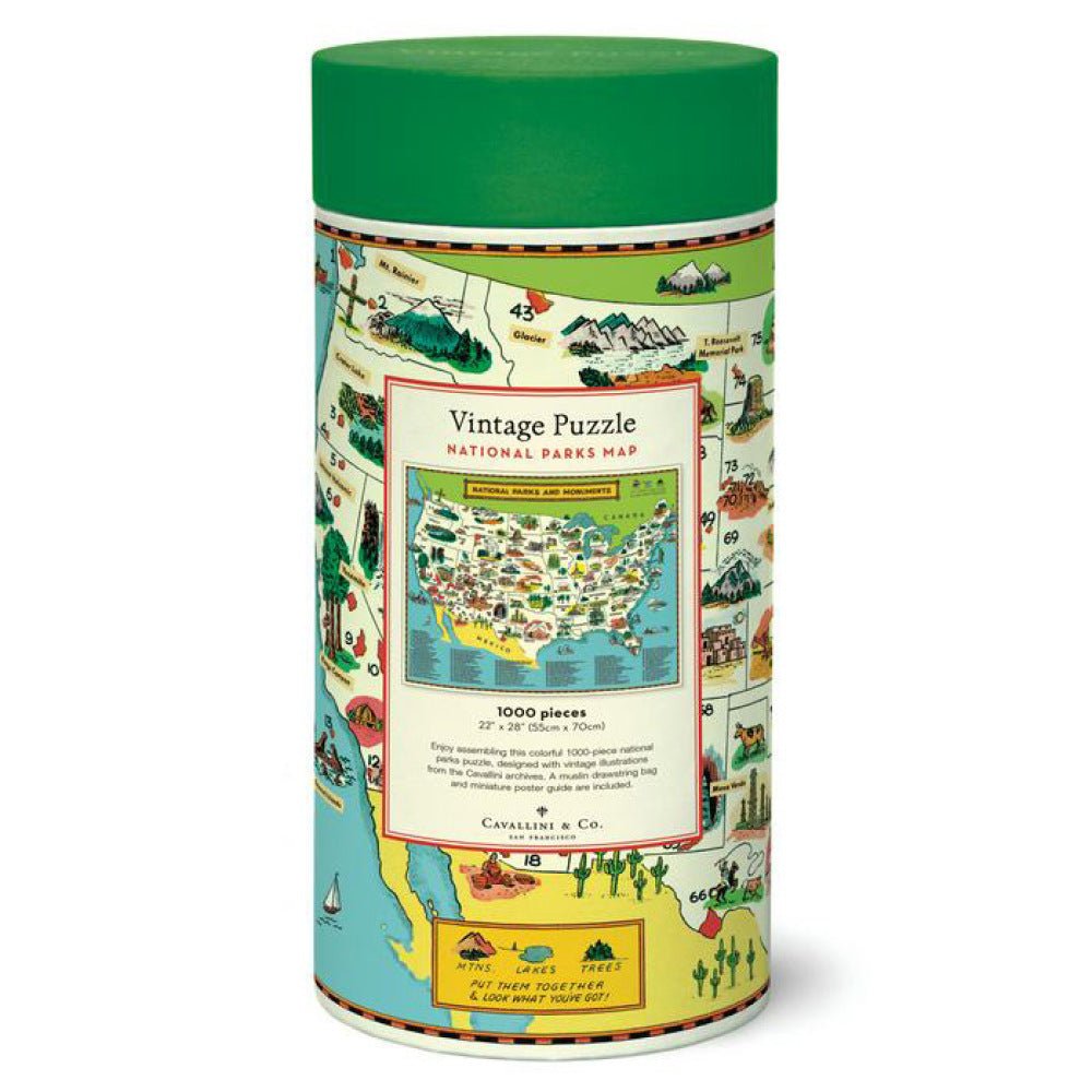 National Parks Map 1,000 Piece Puzzle - The Savory Pantry