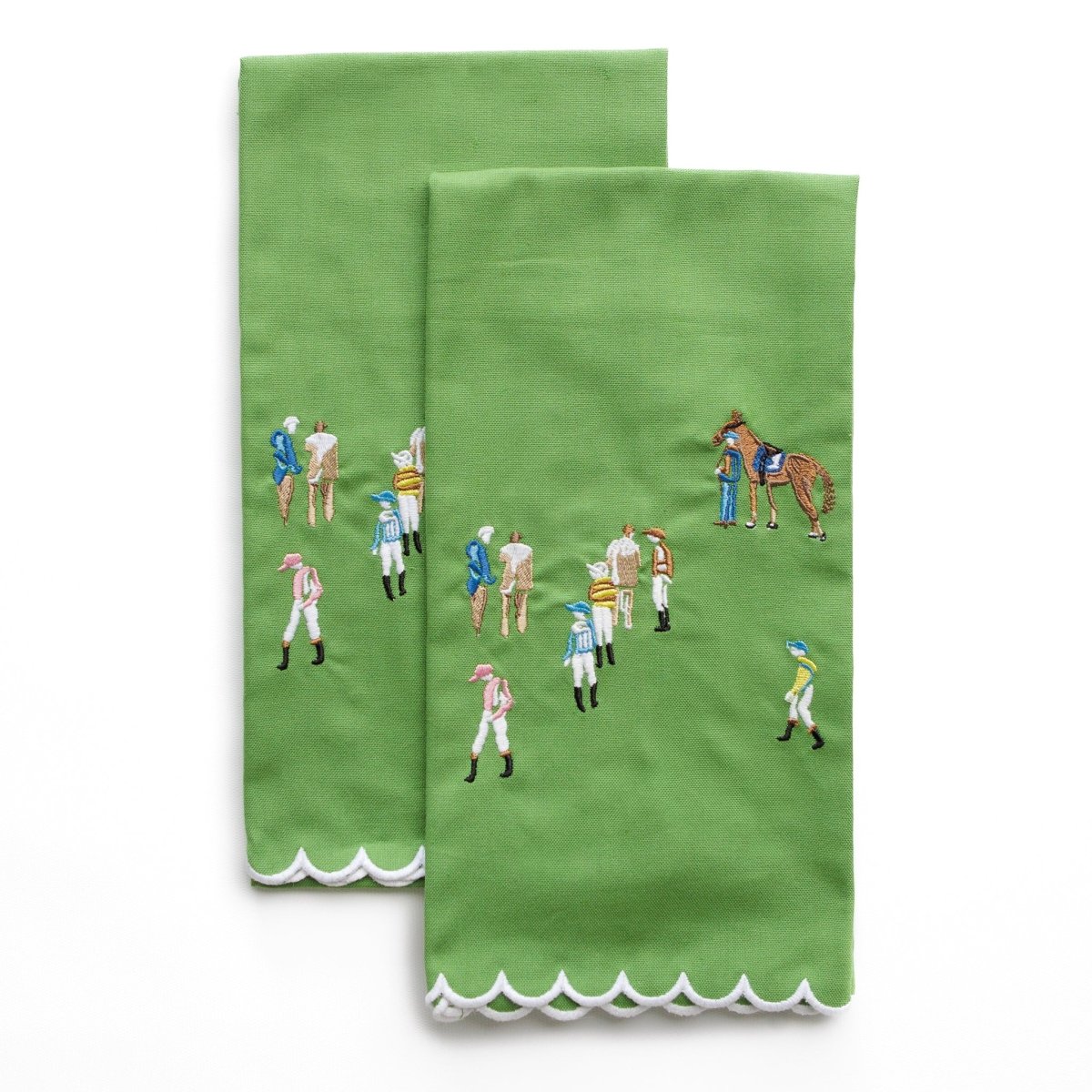 Paddock & Jockeys Embroidered Tea Towels | Set of 2 - The Savory Pantry