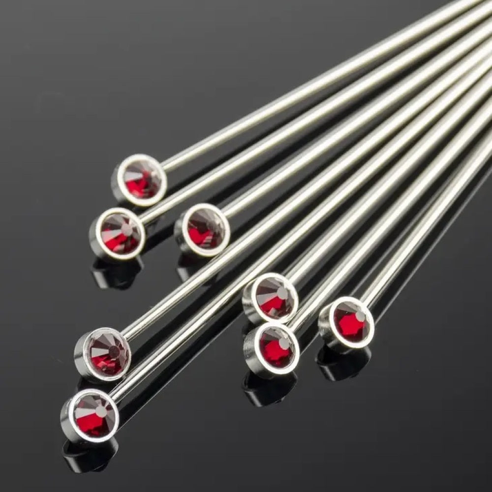 Ruby Crystal Cocktail Picks - Set of 8