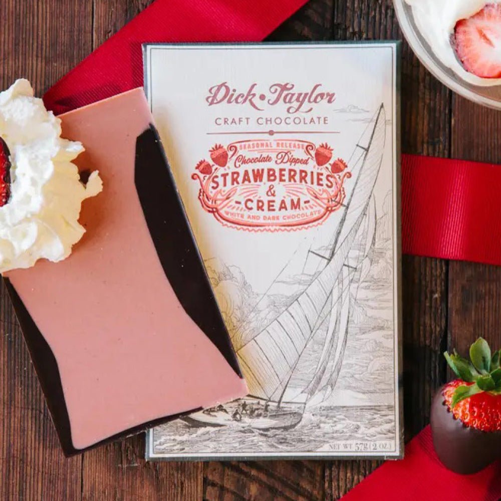 Chocolate Dipped Strawberries & Cream Craft Chocolate Bar - The Savory Pantry