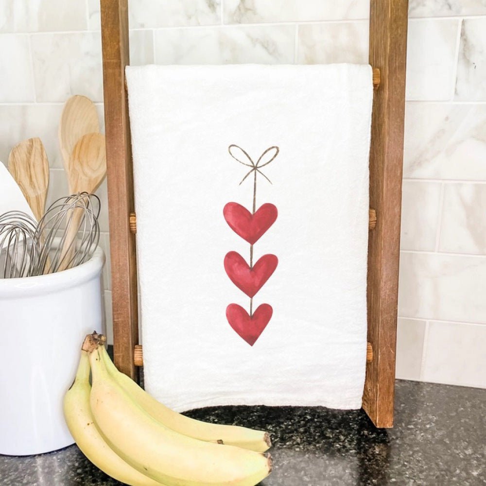 String of Hearts Cotton Tea Towel - The Savory Pantry