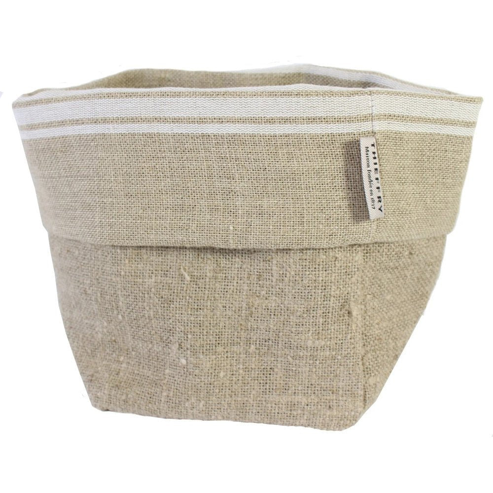 White Monogramme Linen Bread Bag - The Savory Pantry