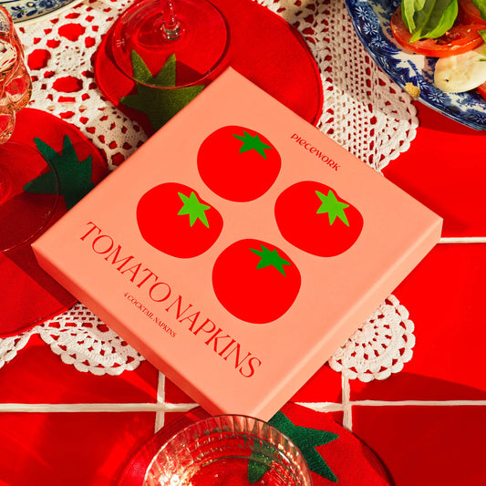 Tomato Linen Cocktail Napkins | Set of 4