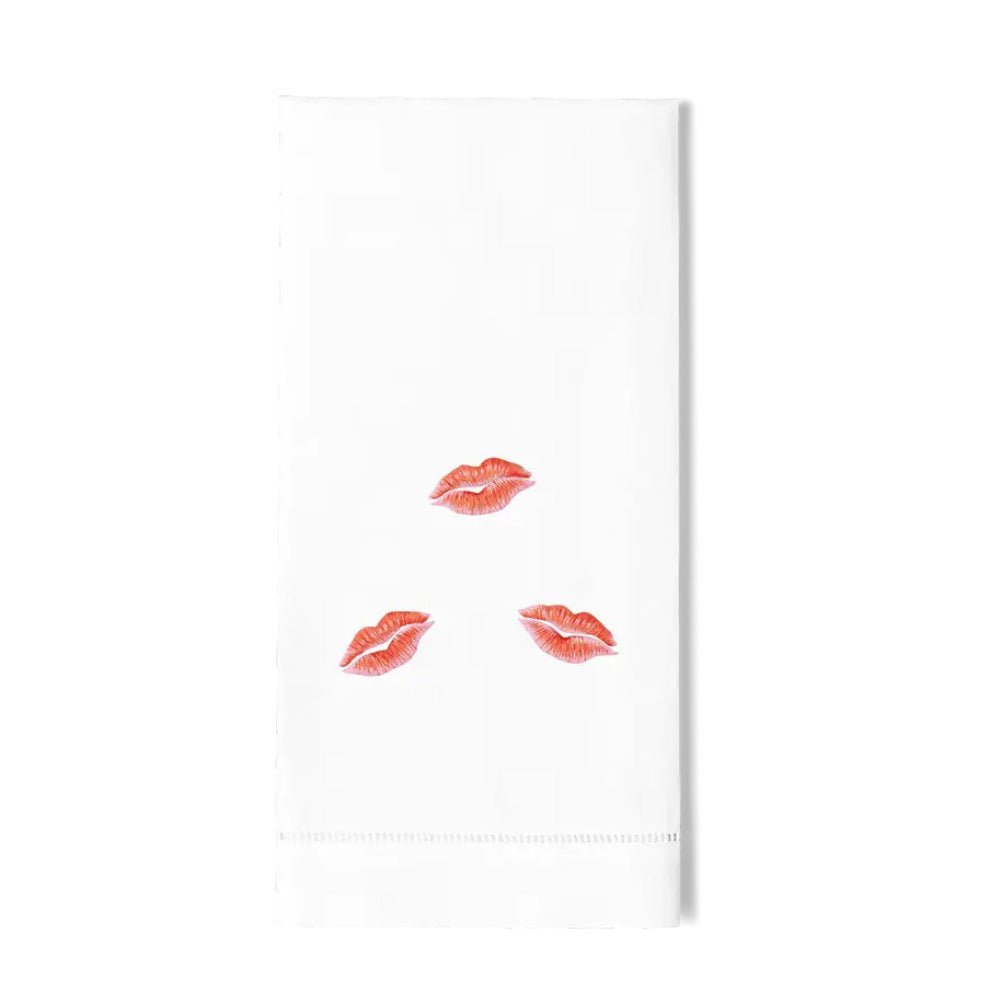 Triple Kiss Embroidered Hand Towel - The Savory Pantry