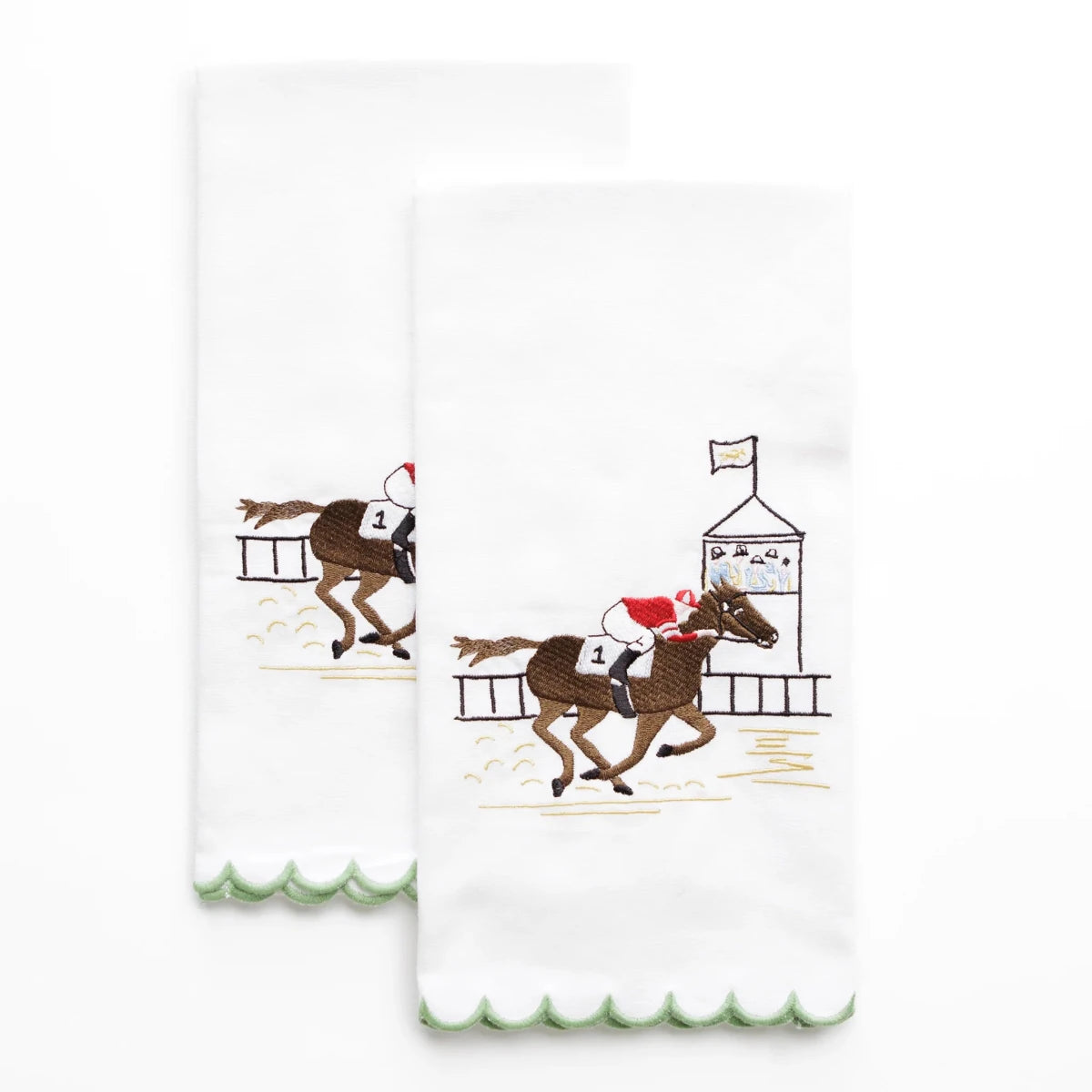 At the Finish Embroidered Tea Towels | Set of 2 - The Savory Pantry