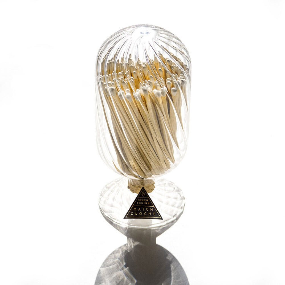 White Helix Glass Match Cloche - The Savory Pantry