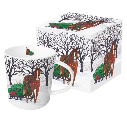 Winter Horse Sleigh  Gift-Boxed Mug