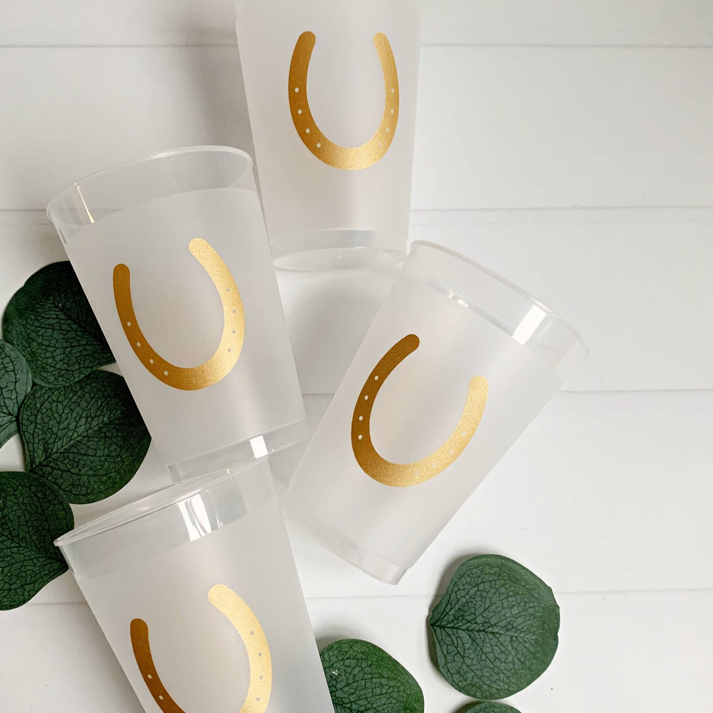 And They're Off! Frosted Cups | Set of 8 Gold