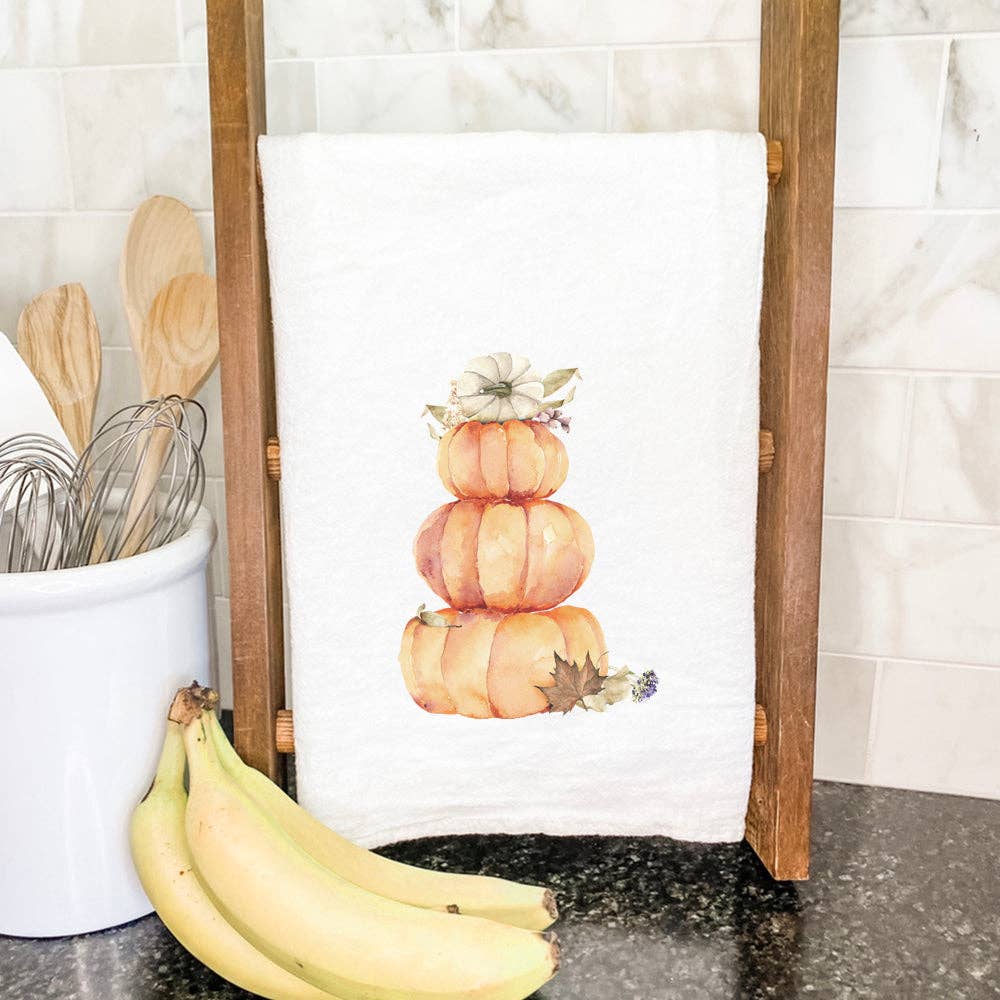 Pumpkin Stack Cotton Tea Towel - The Savory Pantry