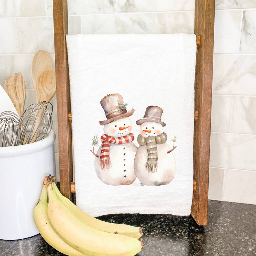 Two Snowmen Cotton Tea Towel - The Savory Pantry
