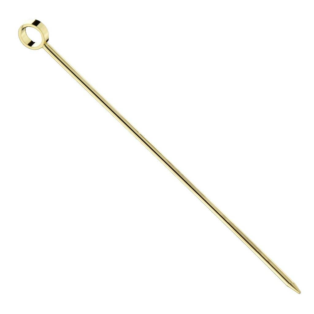 Gold-Finished Stainless Steel Extra Long Cocktail Picks | Set of 8 - The Savory Pantry
