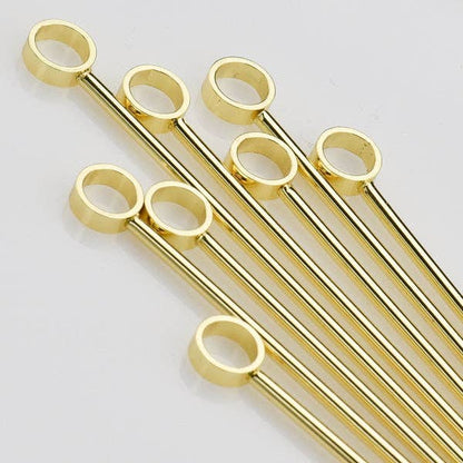Gold-Finished Stainless Steel Extra Long Cocktail Picks | Set of 8 - The Savory Pantry