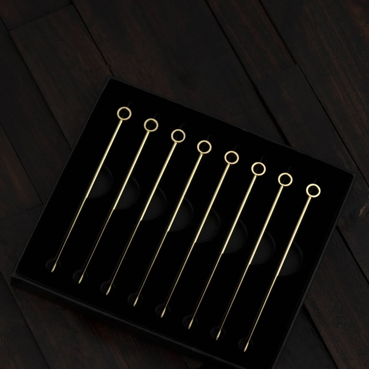 Gold-Finished Stainless Steel Extra Long Cocktail Picks | Set of 8 - The Savory Pantry