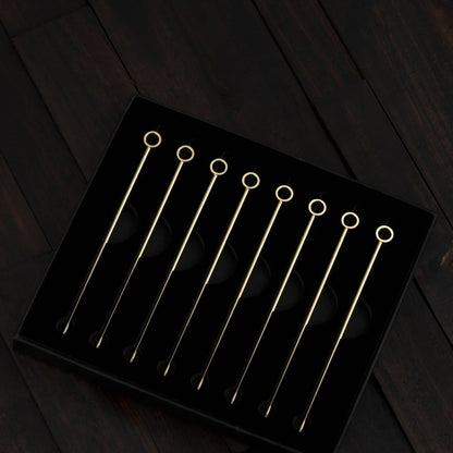 Gold-Finished Stainless Steel Extra Long Cocktail Picks | Set of 8 - The Savory Pantry