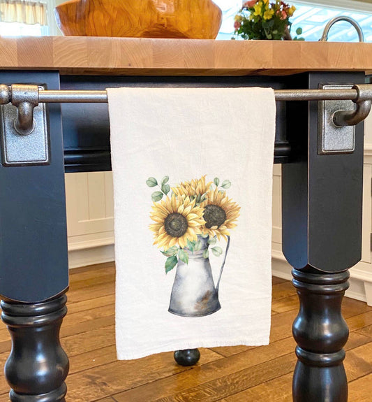 Sunflowers in a Jug Cotton Tea Towel