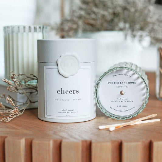 Cheers Champagne + Sugar Fluted Coconut Wax Candle