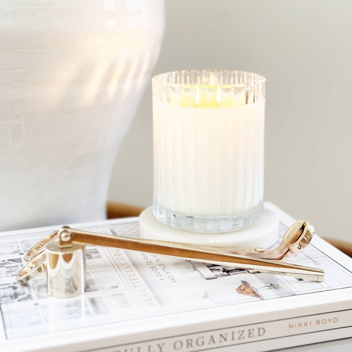 Cheers Champagne + Sugar Fluted Coconut Wax Candle - The Savory Pantry