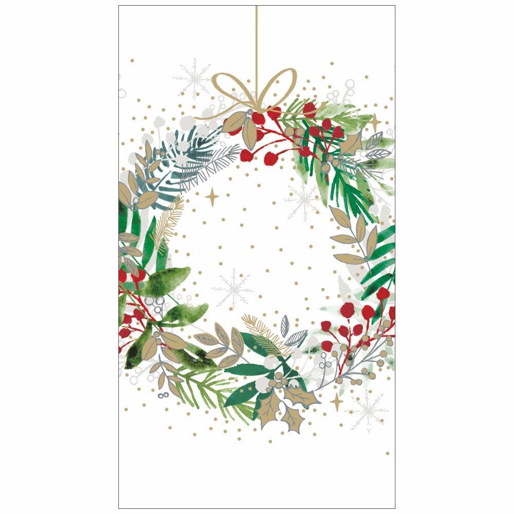 Festive Wreath Paper Guest Towels