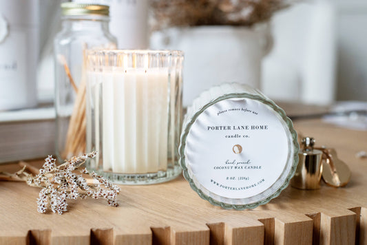 Dwell Bergamot + Mahogany Fluted Coconut Wax Candle