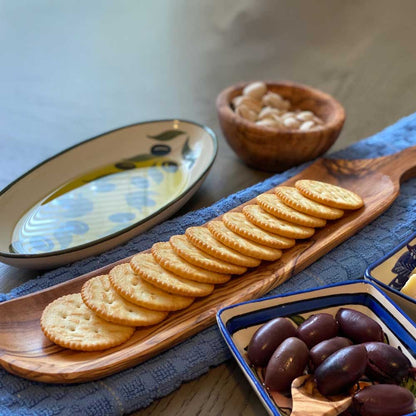 Olive Wood Cracker Tray - The Savory Pantry