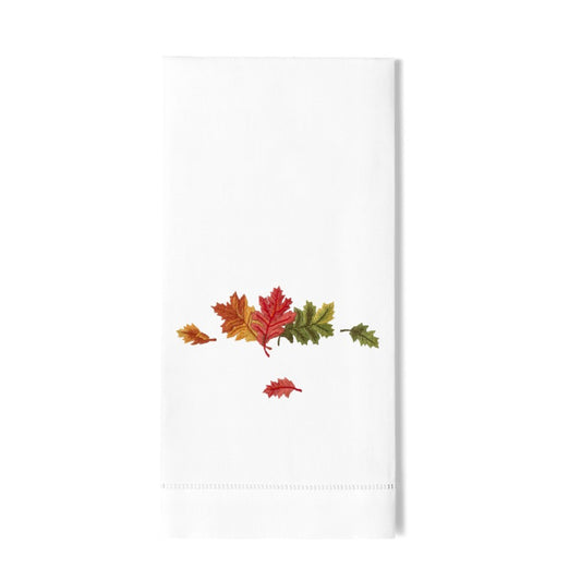 Fall Leaves Embroidered Hand Towel