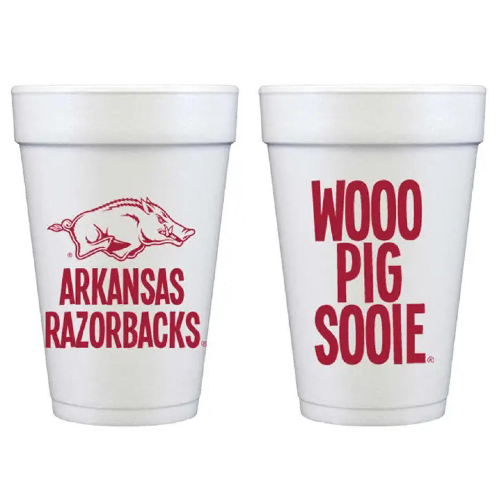 University of Arkansas Foam Cups | Set of 10