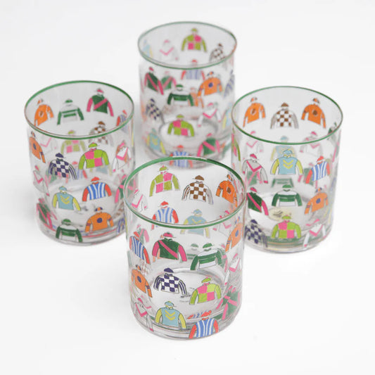Racing Silks Bourbon Glasses | Set of 4