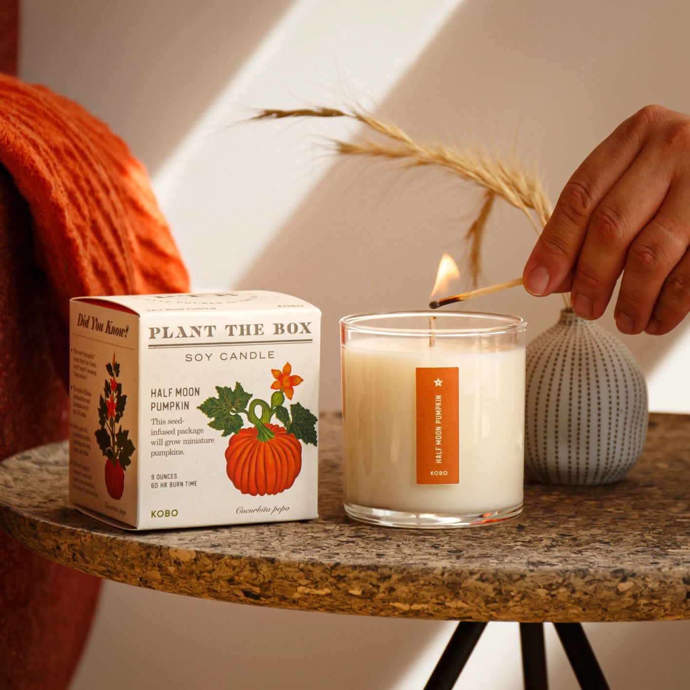 KOBO Half Moon Pumpkin Seed Candle